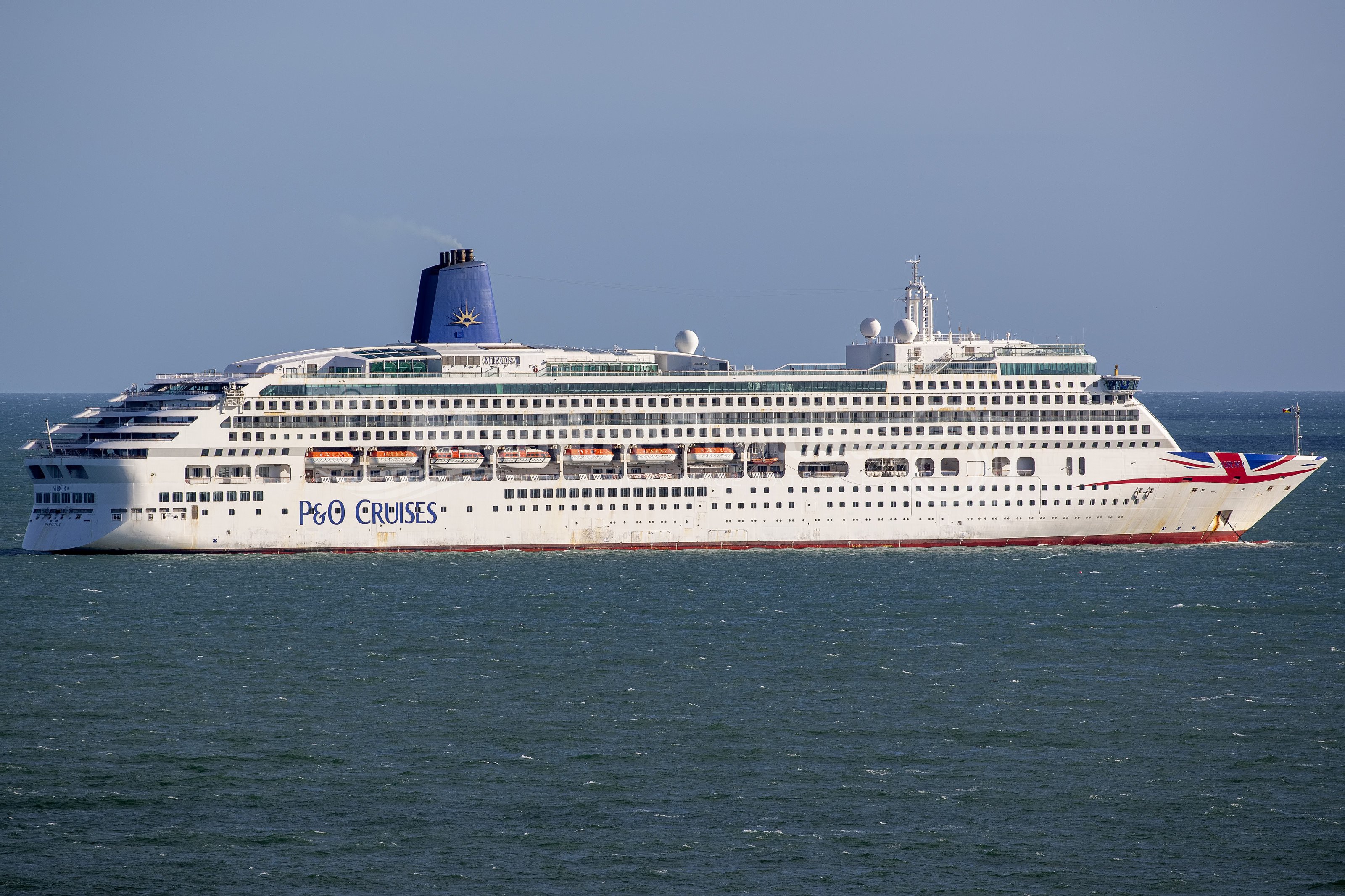 Aurora Cruise Ship IMO 9169524 at Poole Bay, UK