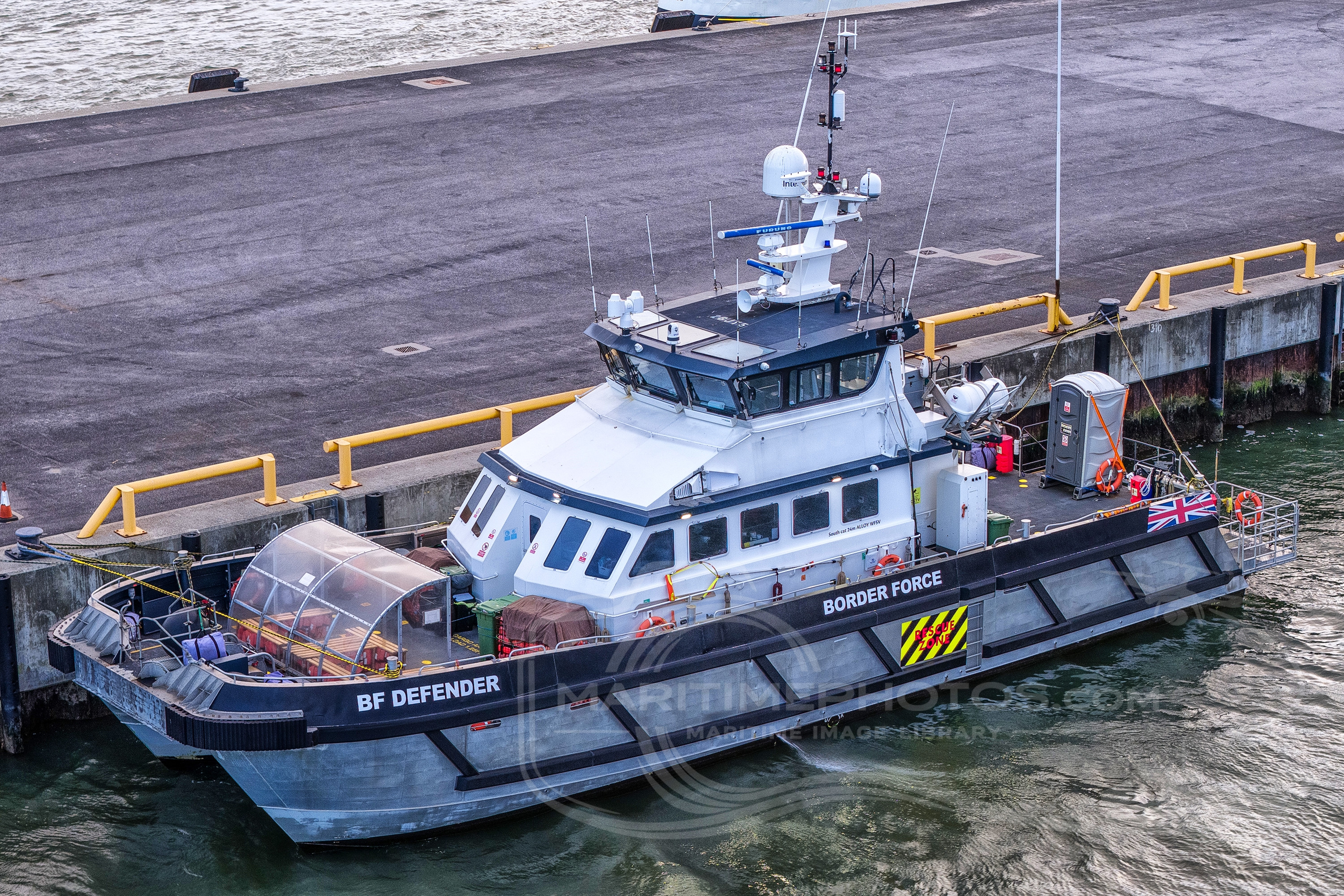 BF Defender Border Force IMO 8354603 at Poole, United Kingdom