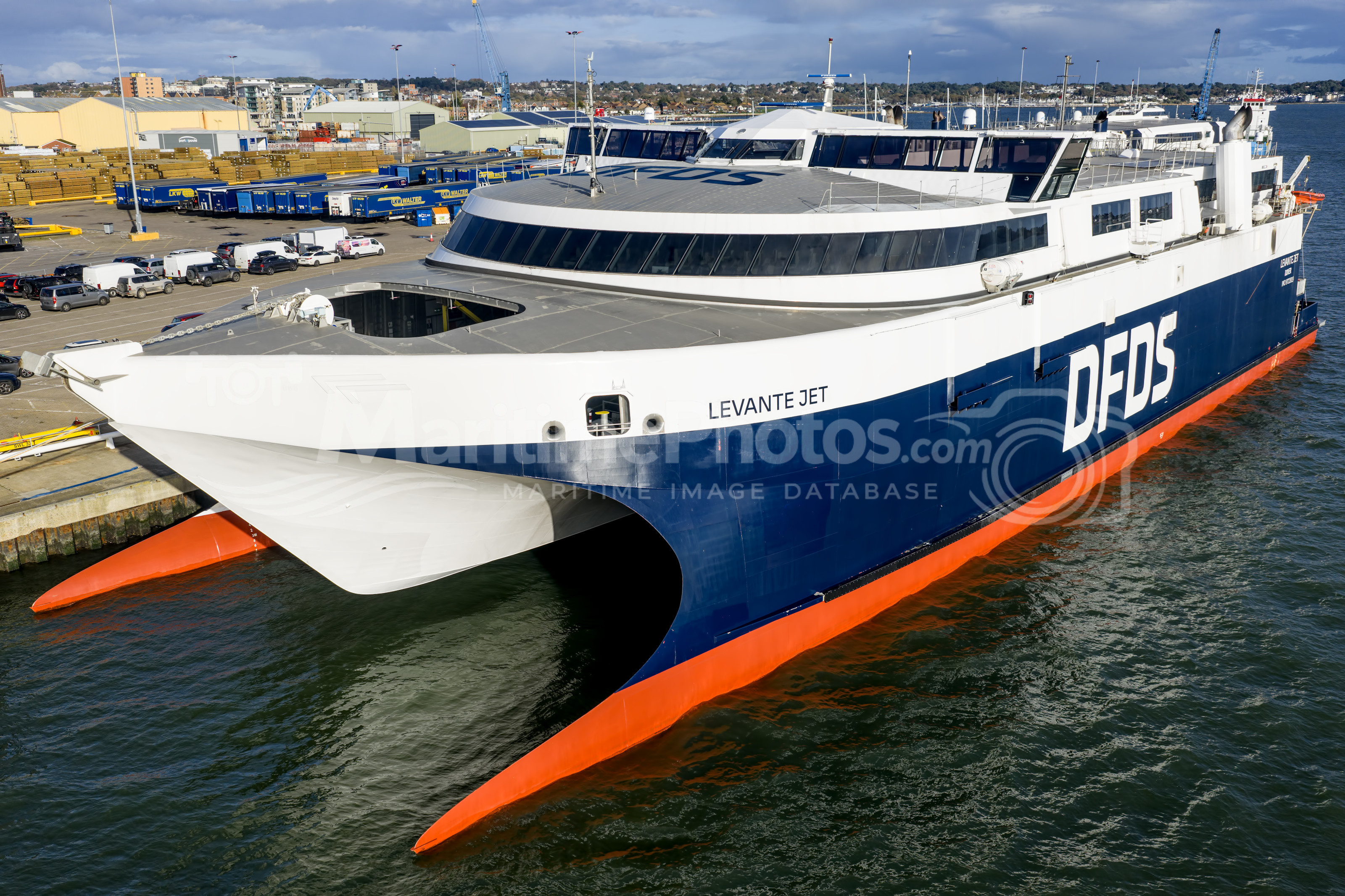 HSC Levante Jet Fast Catamaran IMO 9722819 at Poole, UK