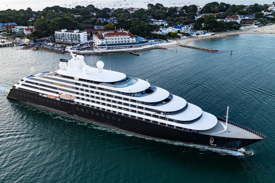 Scenic Eclipse II IMO 9850460 at Studland, United Kingdom